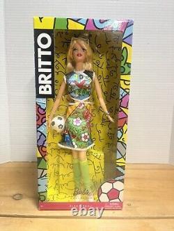Barbie Collector Britto Doll 2013 Pink Label Mattel BCP98 Soccer Artist Romero