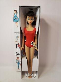 Let's Play Barbie Doll Brunette Ponytail 2011 Vintage Repro Mattel W3505 Nrfb