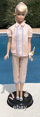 Limited Edition Reproduction Pink Pajamas On Repro Platinum Color Swirl Barbie