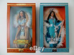 Lot of 2 Spirit of the Earth 2001 Spirit Water Barbie Doll Limited Edition MISB