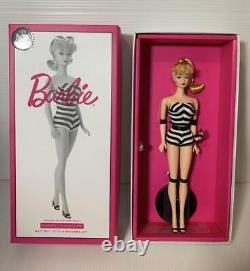 Mattel 75th Anniversary Limited Barbie Doll Signature Gold Swimsuit GHT46