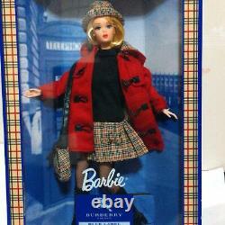 Barbie Poupée Burberry Blue Étiquette Figure Édition Limitée Robe Rouge Peluche Poupée Jouet