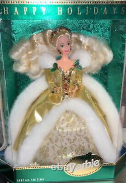 Bonnes Fêtes 1994 Barbie Doll Limitée Rare Collecteur #12155 Fur Trim Dress