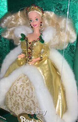 Bonnes Fêtes 1994 Barbie Doll Limitée Rare Collecteur #12155 Fur Trim Dress