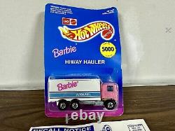 Camion Barbie Hiway Hauler Hot Wheels Mattel Leo rappelé Adkins Paper Inc Édition limitée