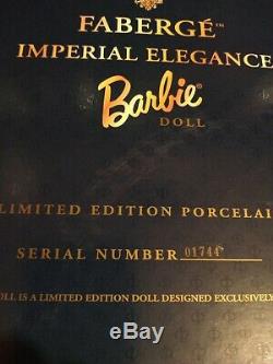 Fabergé Imperial Elegance 1997 Poupée Barbie Limited Edition Exclusive Coa Rare
