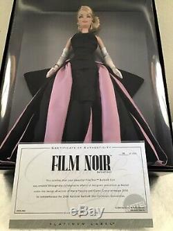 Film Noir Blonde Convention Étiquette Platinum Barbie- Très Limitée