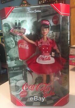 Limitée 1998 Mattel Barbie 23934 Coca-cola Brune Waitress Car Hop Convention