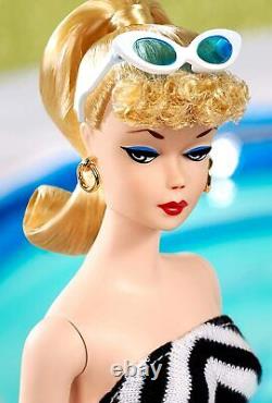 Mattel 75th Anniversary Limited Barbie Doll Signature Gold Maillot De Bain Ght46 Nouveau