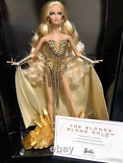 Mattel The Blonds Barbie Doll Blond Or Collection Étiquette Or X8263 RARE avec COA