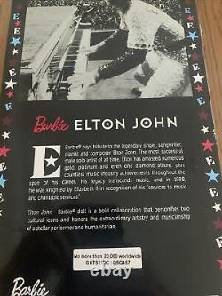 Nouveau Elton John Barbie Doll Limited Edition Collector Avec Stand Ships Aujourd’hui