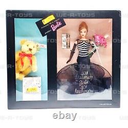 Poupée Barbie 40e anniversaire avec l'ours Steiff 1999 Mattel #98142 Limitée NRFB