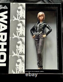 Poupée Barbie Andy Warhol Rare Étiquette Platinum Édition Limitée NRFB