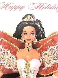 Poupée Barbie Happy Holidays 1997 EXTREMEMENT RARE AUTHENTIQUE avec erreur d'impression SE et yeux bleus