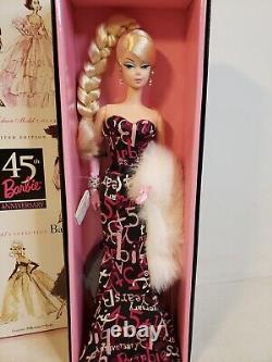 Poupée Barbie Silkstone 45e Anniversaire 2003 Édition Limitée Mattel B8955 Nrfb