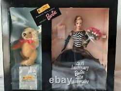 Poupée Barbie Steiff Mattel 40e anniversaire Mohair Allemagne Édition limitée 1 500