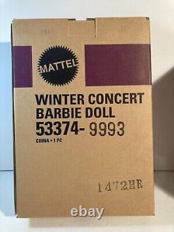 Poupée de collection Barbie édition limitée 2002 Winter Concert dans sa boîte neuve 53374 avec expéditeur