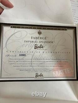 Poupée en porcelaine Barbie Splendeur Impériale Faberge' édition limitée, numéro de série # 02685