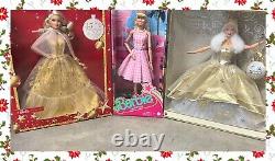 Poupées Barbie Trio Édition Limitée (Barbie des Fêtes 2023, Barbie du Film 2023, Barbie des Fêtes 2000)