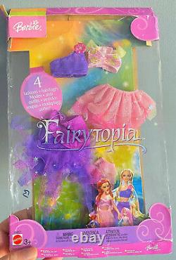 Rare 2003 Barbie Fairytopia Ensemble De Robe De Poupée De Fée Mattel Boîte Ouverte Endommagée