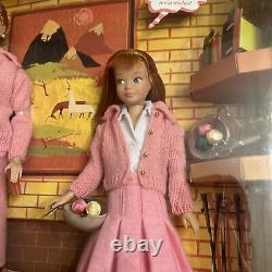 Tricoter Joli Coffret Cadeau Barbie & Skipper Reproduction 2007 Gold Label Nrfb K7967