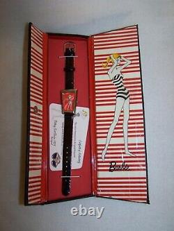 VTG. 1959 Mattel Édition Limitée BARBIE Montre de Maillot de Bain avec Boîtier, Étiquettes et COA